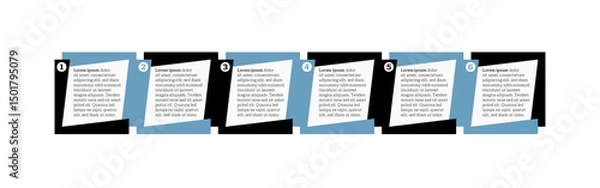 Fototapeta Very simply infographic design with 6 options or steps. Infographics for business concept.