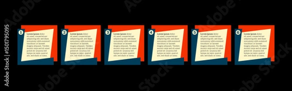 Fototapeta Very simply infographic design with 6 options or steps. Infographics for business concept.