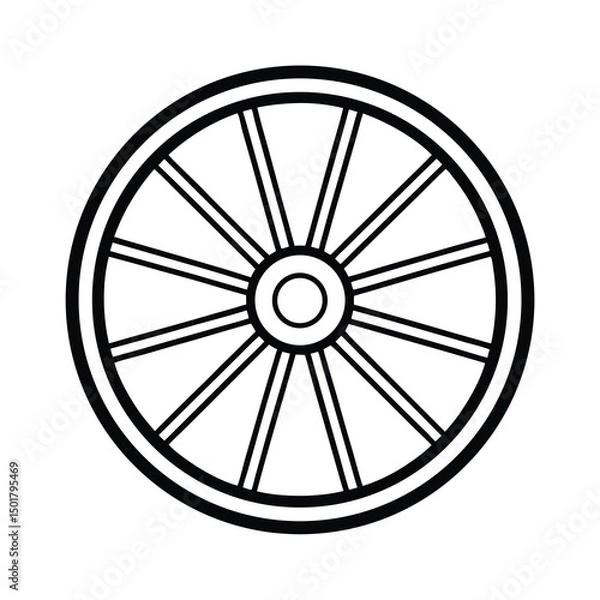 Obraz old west wagon wheel vector llustration