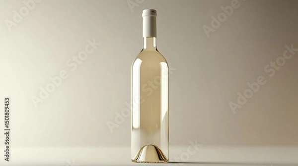 Fototapeta Elegant bottle of crisp white wine perfect for a summer evening celebration presented with studio