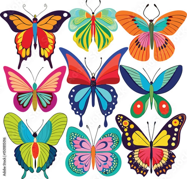 Obraz colourful butterflies icon sheet
