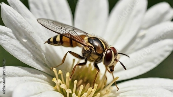 Obraz bee on a flower closeup shot