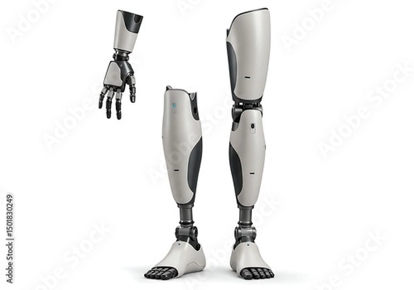 Fototapeta Prosthetic limbs arm leg hand foot innovation technology medical healthcare future robot assistance