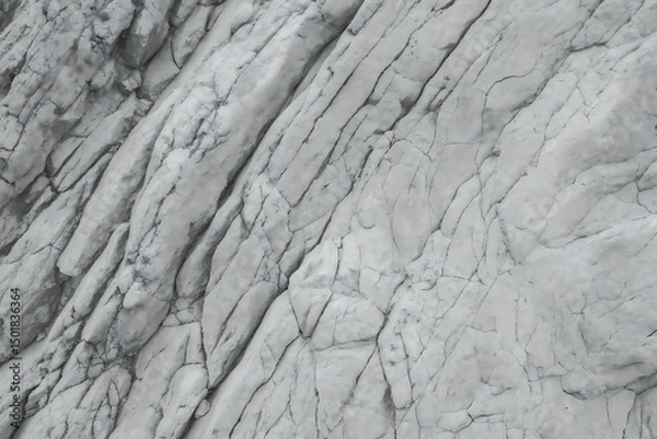 Obraz Cracked layered mountain surface with Black white rock texture 