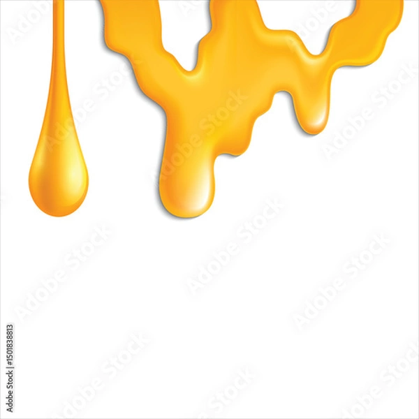 Obraz Melted honey dripping with seamless texture isolated on white background