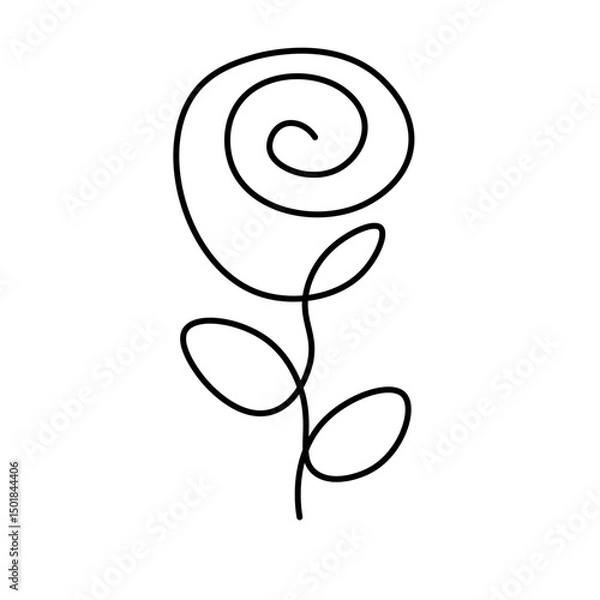 Obraz One Line Rose