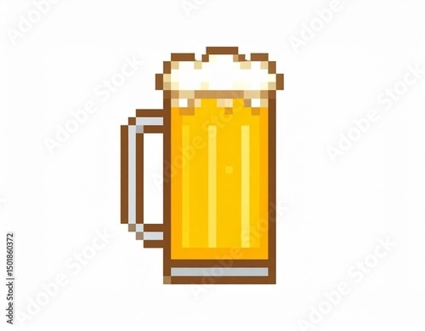 Obraz vector illustration of BEER. PALE BEER 8BIT PIXELATED ART