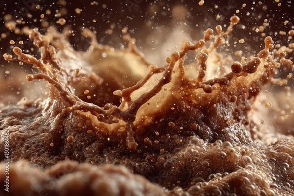 Fototapeta Dynamic and Vibrant Coffee Splash Shot Capturing Motion and Chaos