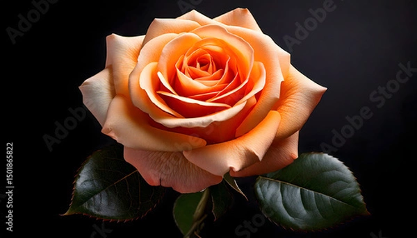 Obraz orange rose on black