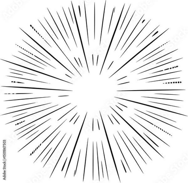 Obraz Black and white burst design graphic element