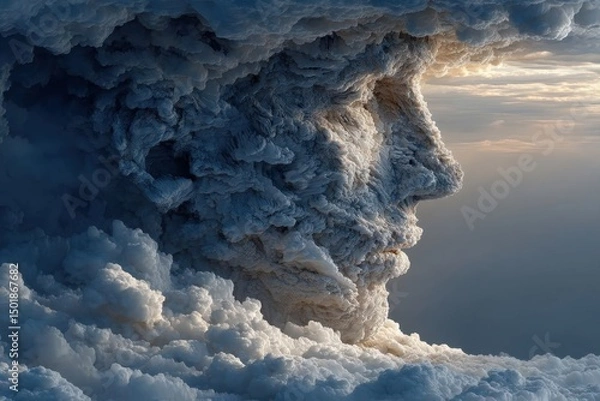 Fototapeta Surreal Brain Landscape with Clouds Symbolizing Human Imagination and Creativity