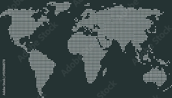 Obraz Dotted color world map vector.	