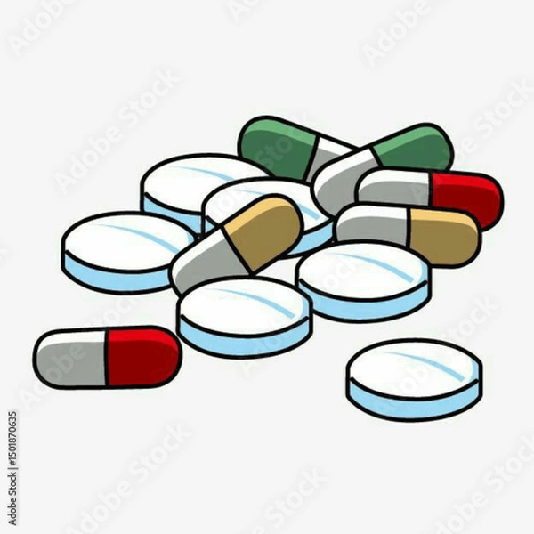 Fototapeta pills and capsules