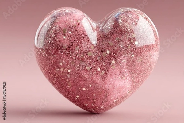 Obraz Symbol of Love and Connection on a Pink Background