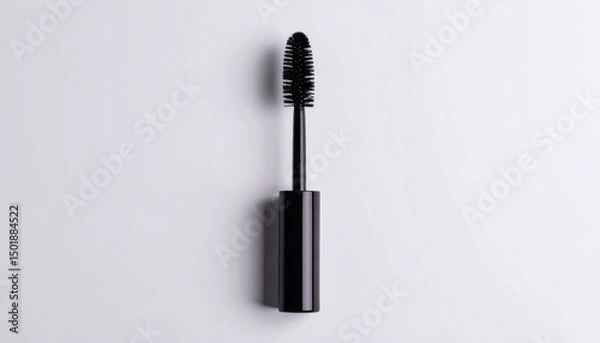 Obraz Isolated black mascara brush on a clean white background, centered vertically