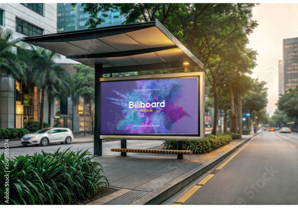 Fototapeta Bus Stop Mockup 10