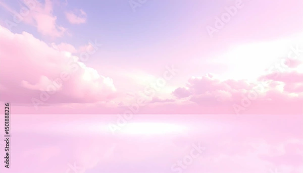 Fototapeta Pastel Pink Sunset Sky with Soft Clouds