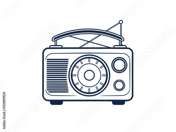 Obraz Vector radio symbol illustration on white background