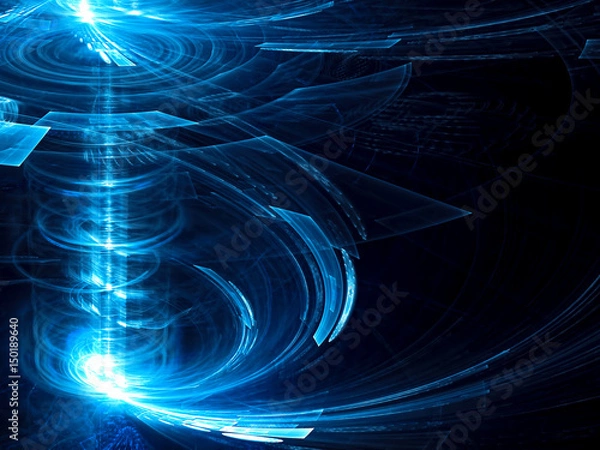 Fototapeta Abstract glowing background - digitally generated image