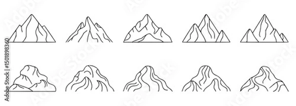 Obraz Mountain range outlines in black and white