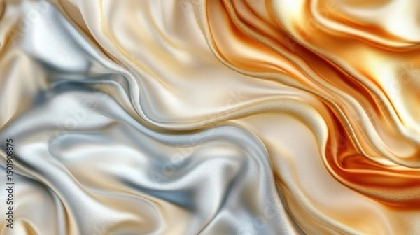 Fototapeta Elegant Silk Fabric with Smooth Texture and Warm Color Tones