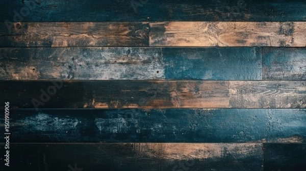 Fototapeta Rustic Dark Wood Wall with Unique Textures and Subtle Patterns