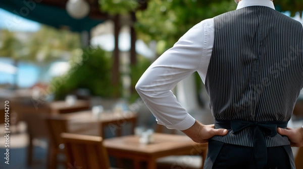 Fototapeta Professional Waiter Taking Order with Confidence and Pride