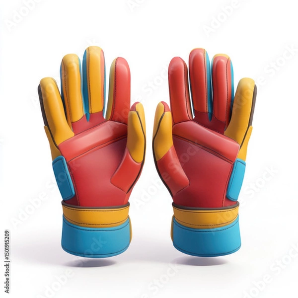 Obraz colorful gloves isolated on white background