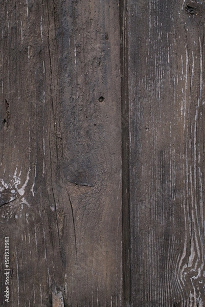 Fototapeta Weathered wooden planks aged and textured A rustic surface with visible grain and distressed details Vintage wood close up