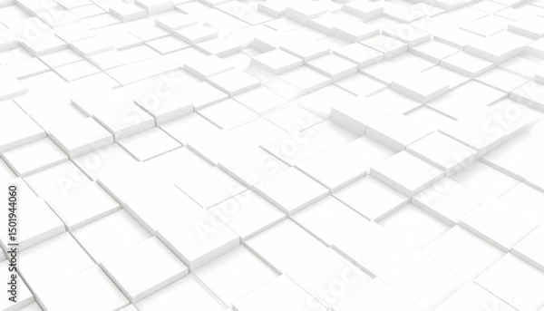 Fototapeta White Cubic Geometric Pattern Abstract Background