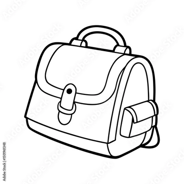Obraz coloring page of beautiful school bag line art vector