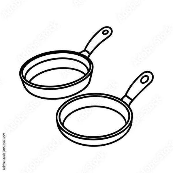 Obraz coloring pages outline of frying pans line art vector