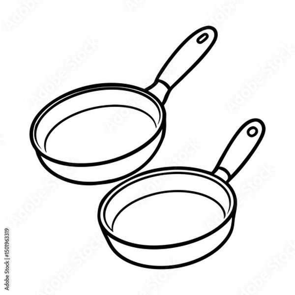 Obraz coloring pages outline of frying pans line art vector
