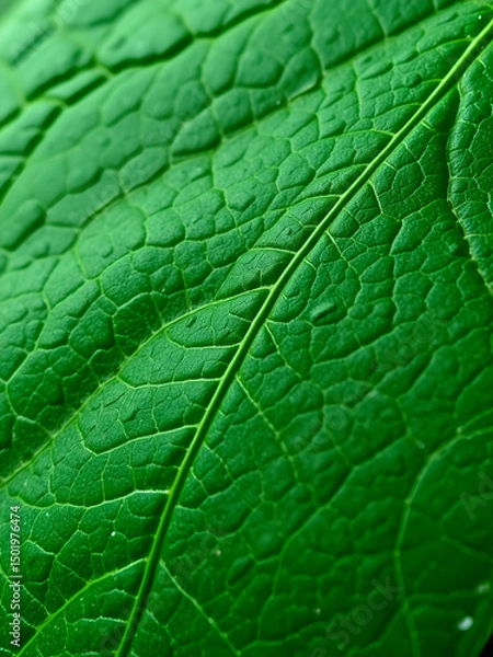 Fototapeta Close-up groen blad met nerven