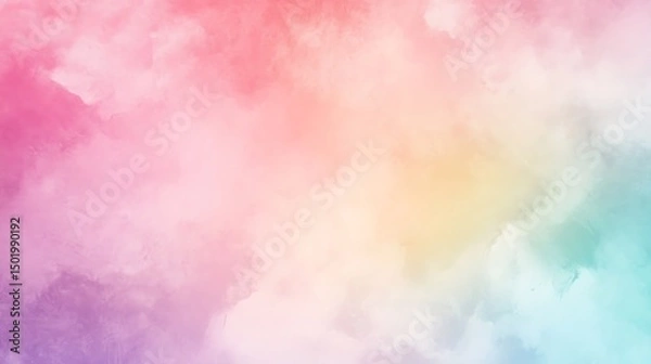 Fototapeta Abstract watercolor-style background with pastel colors.