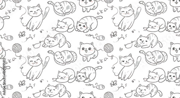 Obraz Cartoon Cats Pattern