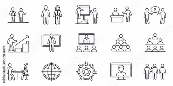 Obraz Vector art of Business people icons set, isolated on transparent background