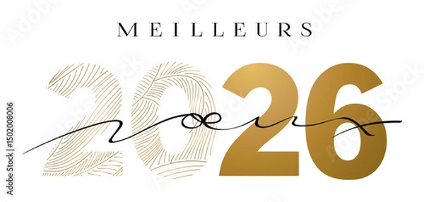 Obraz MEILLEURS VOEUX 2026 LIGNES DORÉES