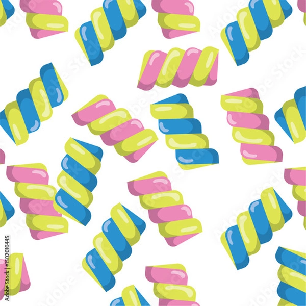 Fototapeta Twisted marshmallow candy. Vector