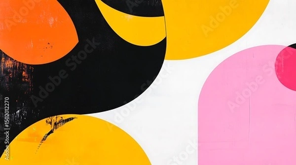 Fototapeta Abstract design with overlapping shapes of various colors.