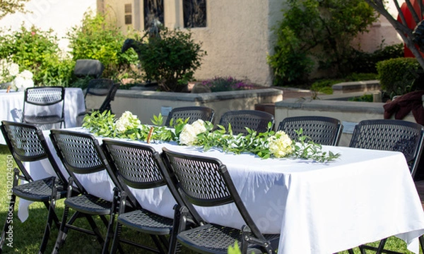 Obraz Elegant table set up flowers for party or wedding