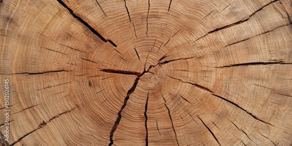 Fototapeta Detailed Close-Up of Tree Trunk Cross Section