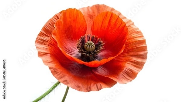 Fototapeta poppy flower isolated on white