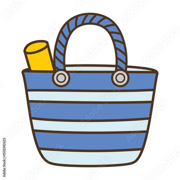 Obraz Beach bag vector illustration isolated on white background 