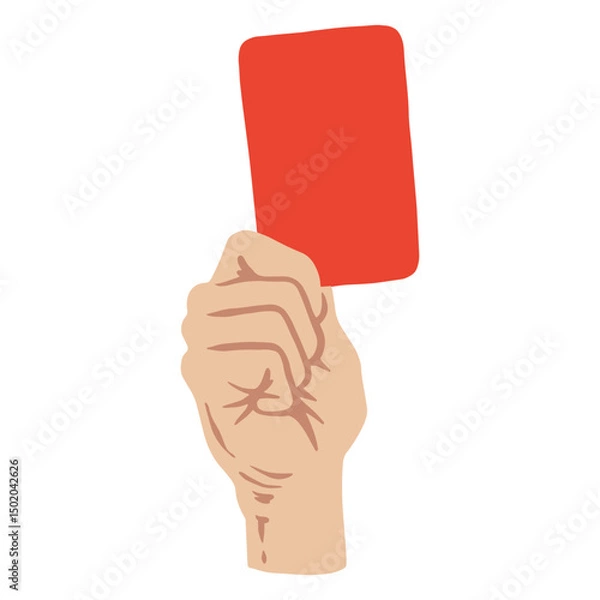 Fototapeta Hand showing a soccer red card 