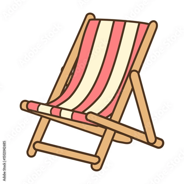 Obraz Beach chair vector illustration isolated on white background 