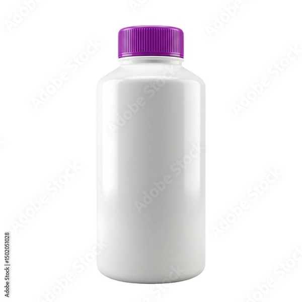 Fototapeta Plastic bottle mockup with purple cap