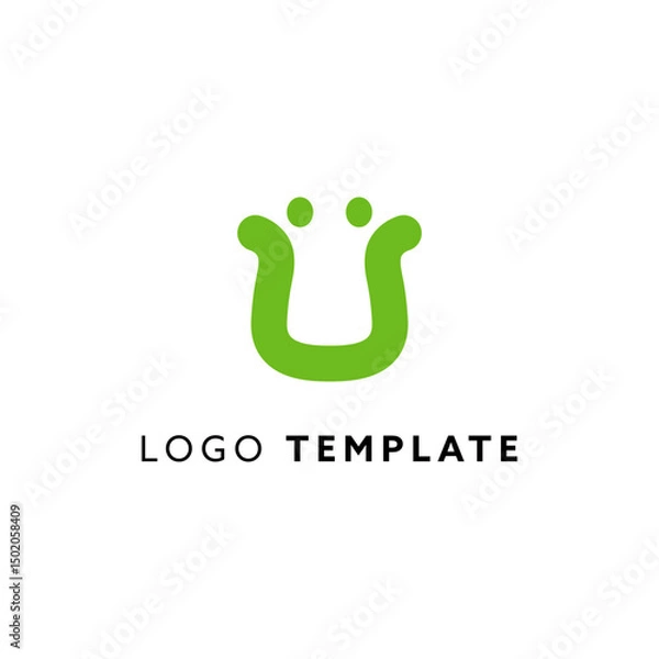Fototapeta Platypus abstract geometric logo design. Eco minimalizm style symbol 