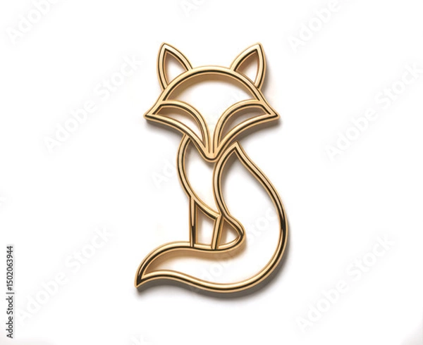 Obraz Elegant Golden Fox Outline Design Perfect for Modern Branding