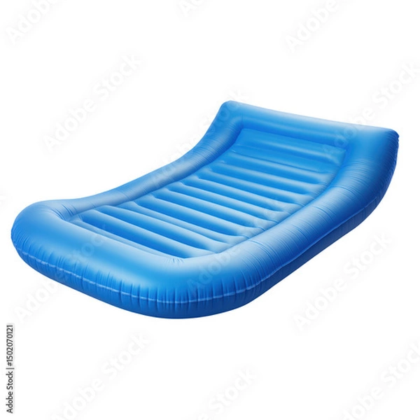 Fototapeta Inflatable blue pool lounger isolated on transparent background